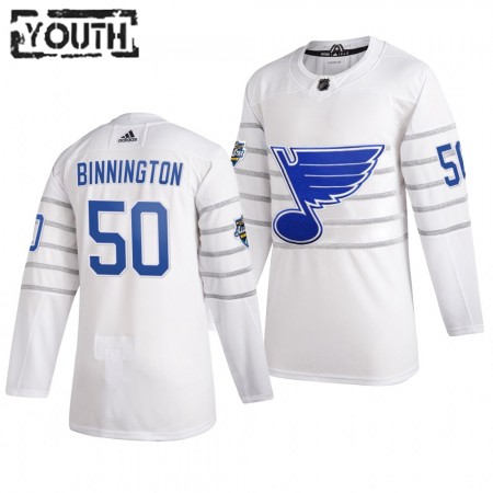 Camisola St. Louis Blues Jordan Binnington 50 Cinza Adidas 2020 NHL All-Star Authentic - Criança